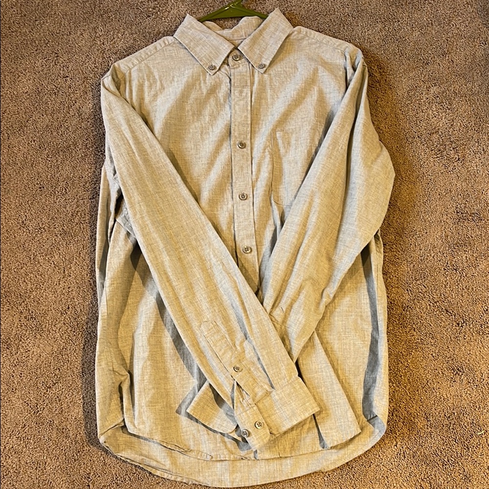 Men's Grey Button-Up Shirt
